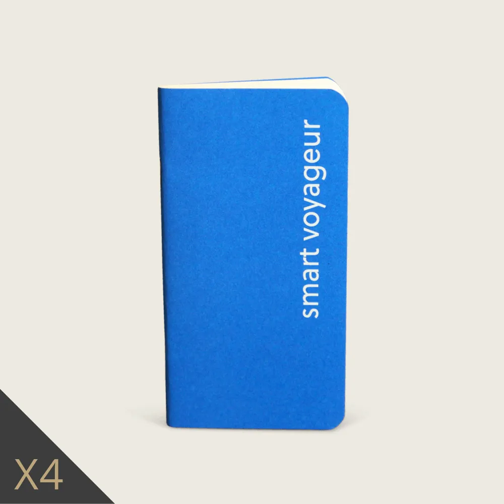 4 carnets RS01 et un set d'élastiques 14 x 7 cm - Format Smart Voyageur SV