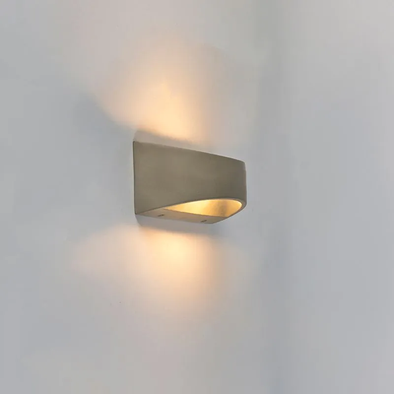 Applique murale végétale d' extérieure semi-circulaire en béton IP54 avec LED - Adelaide