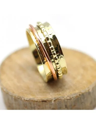 Bague anti-stress en laiton et cuivre