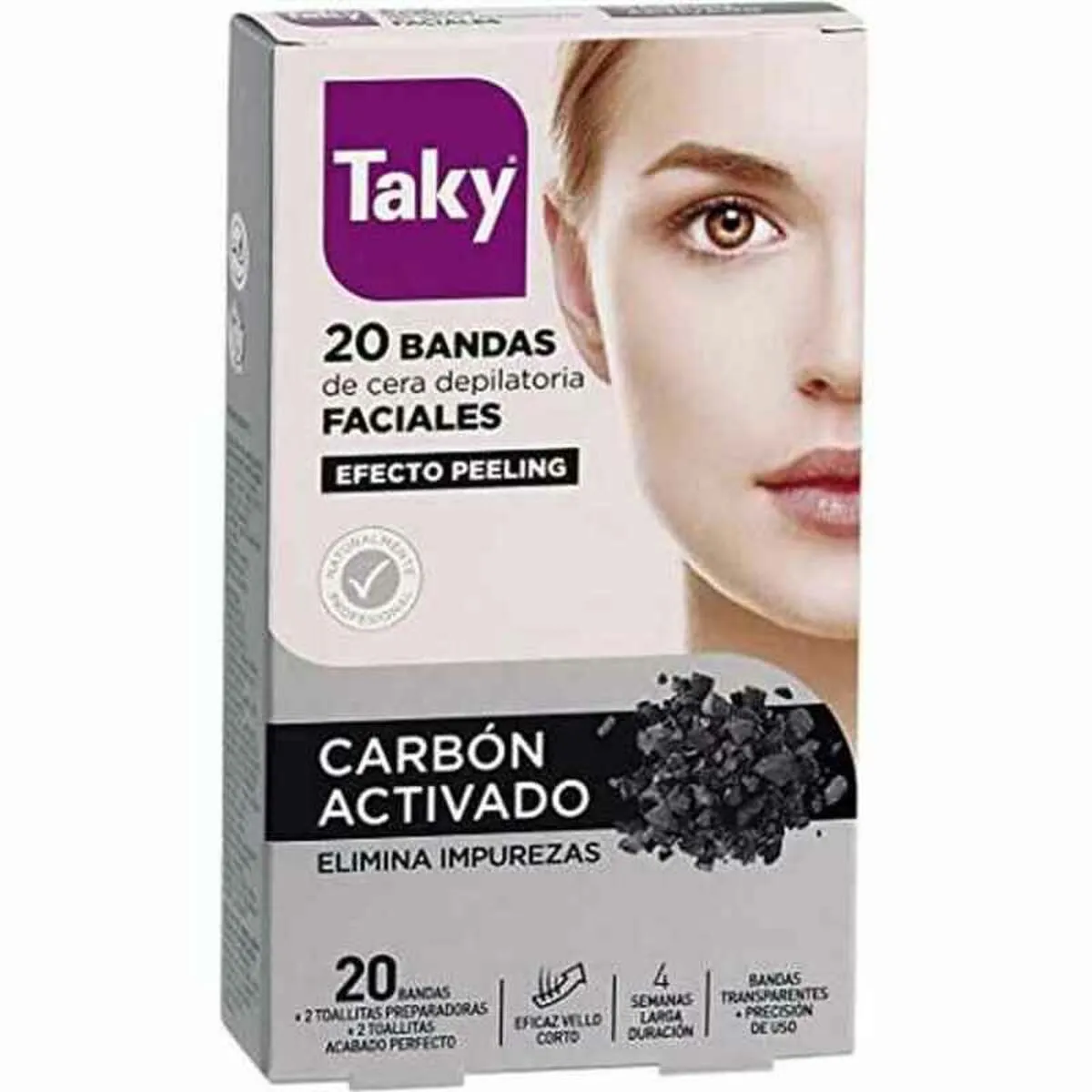 Bandes épilatoire faciales au charbon actif