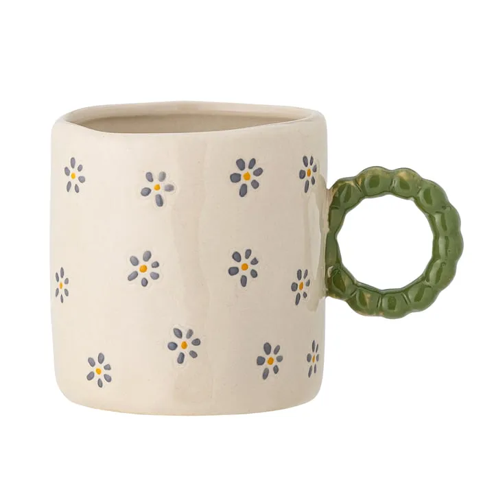 Bloomingville Mini - Dorthea Tasse, blanc / vert