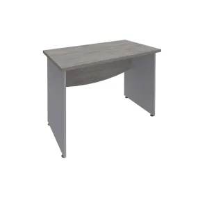 Bureau droit DUAL - L80 - Pieds Alu - plateau imitation Chêne gris