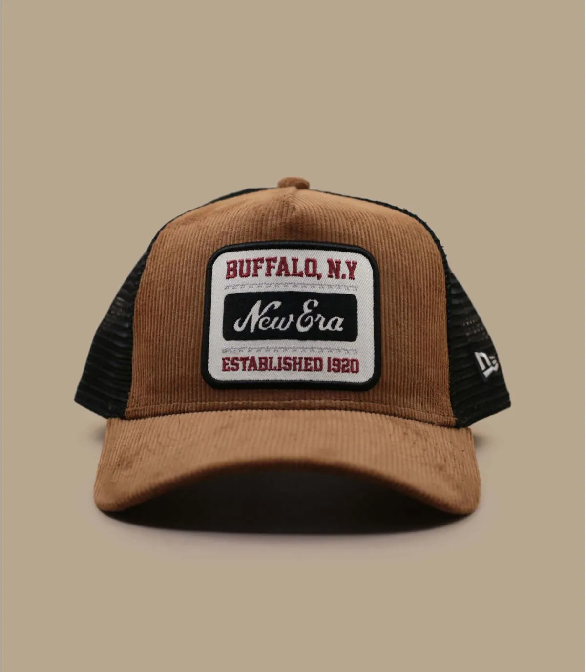 Casquette trucker cotelé  marron - Casquette Cord Trucker tappenade black New Era : Headict