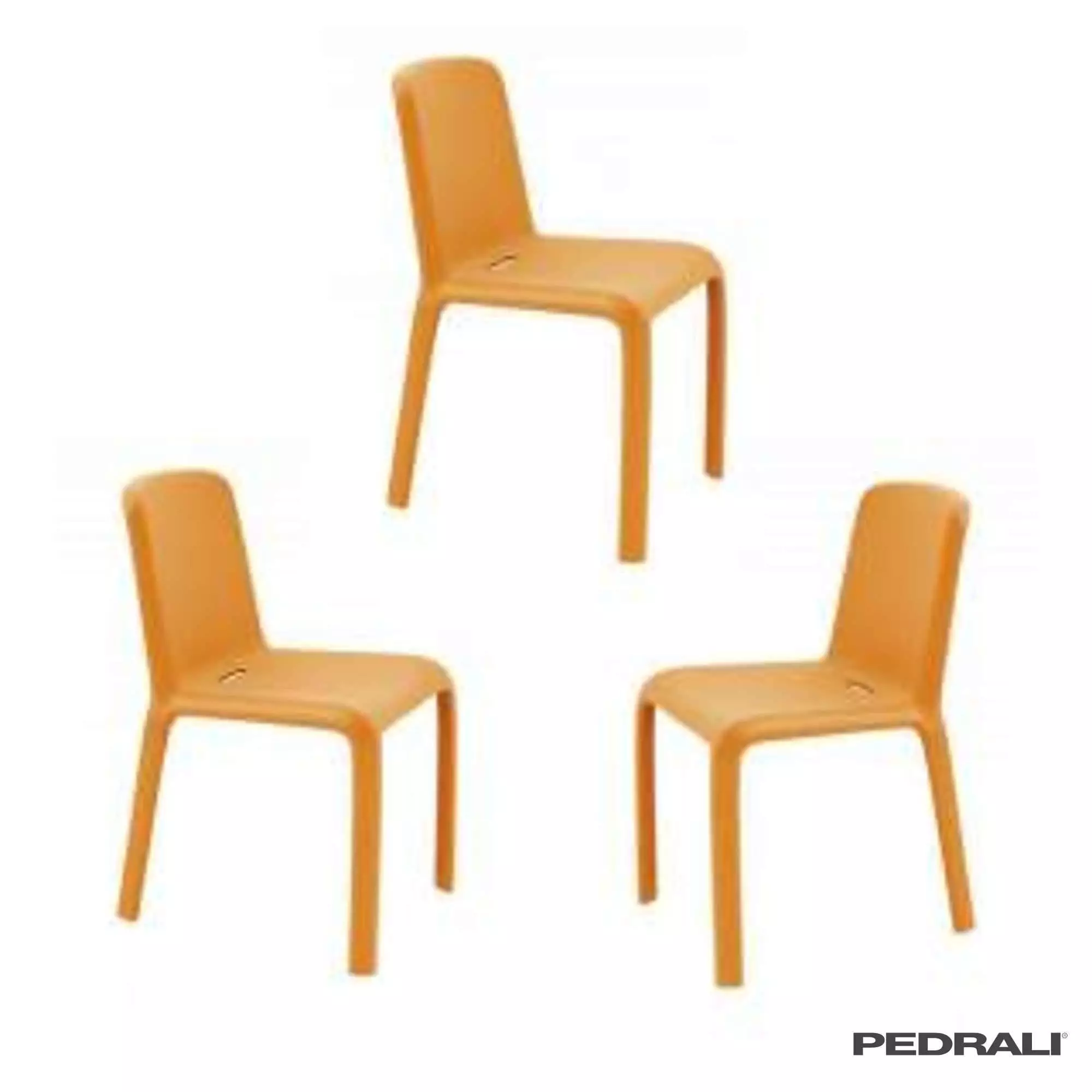 Chaise SNOW 300 - H. 45,5 cm / Orange / Pedrali