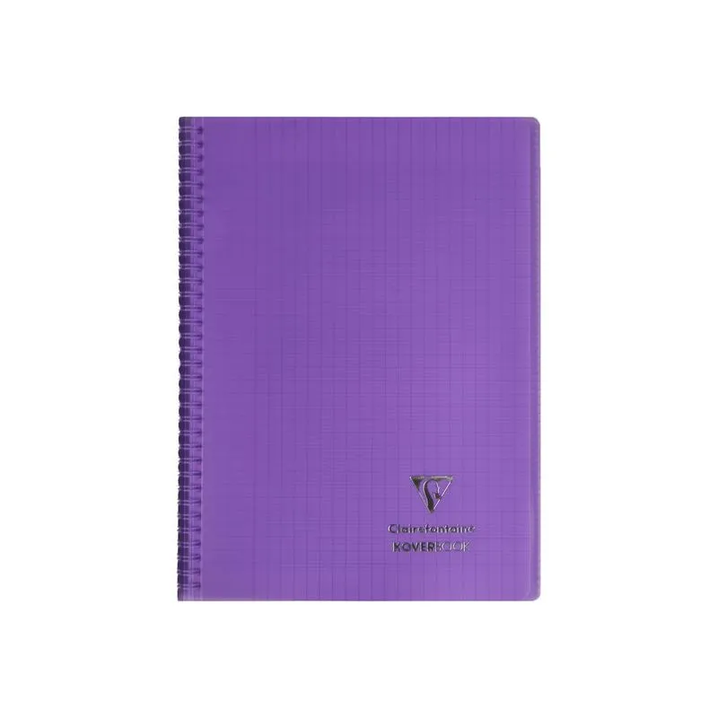 Clairefontaine Koverbook - Cahier à spirale polypro - A4 (21x29,7 cm) - 160 pages - grands carreaux (Seyes) - disponible dans di