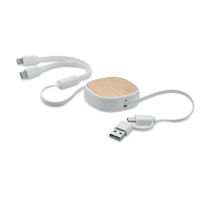 Câble rétractable personnalisable en bambou - TOBOGAM - Vertlapub