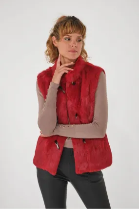 Gilet lapin rouge sans manche, Helma - ARIANE Rouge | Cesare Nori