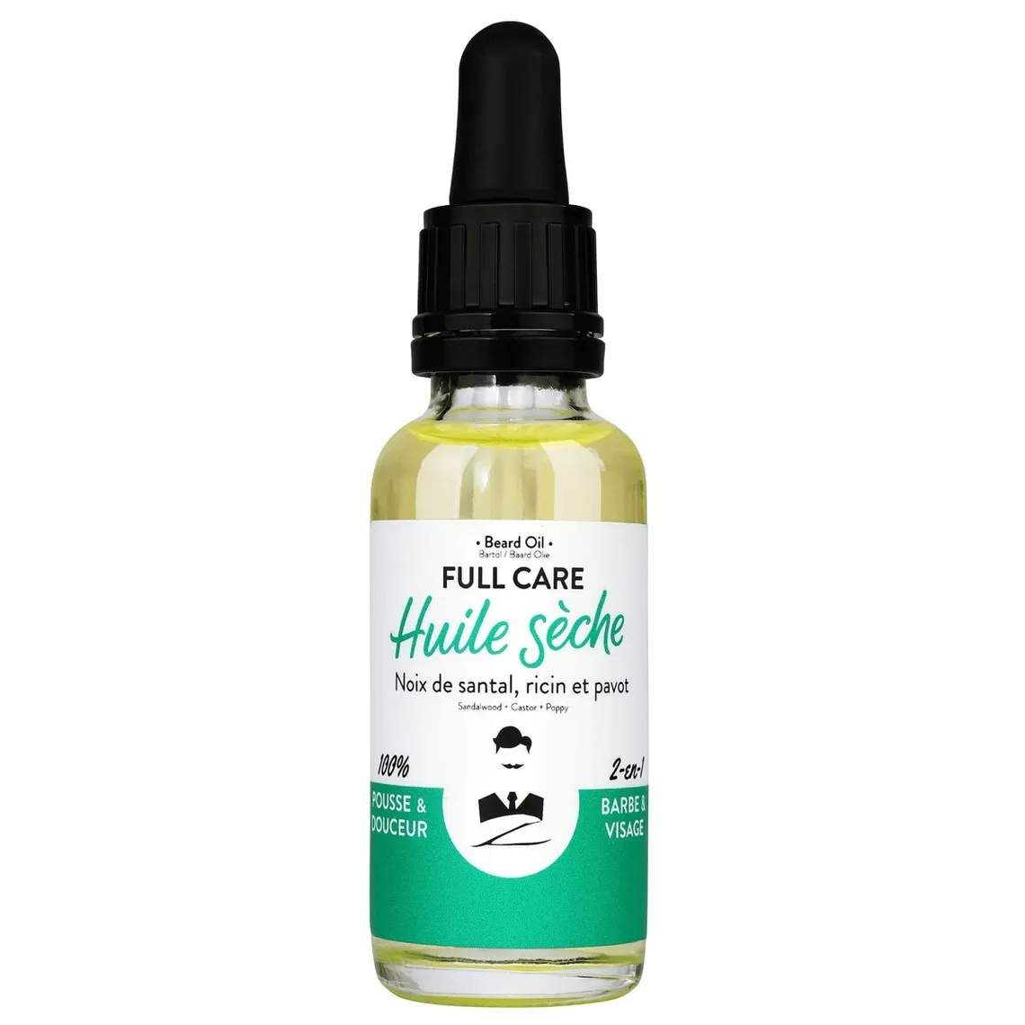 Huile pour barbe et cheveux 100% naturelle Full Care (santal, ricin, pavot) | 3 Suisses