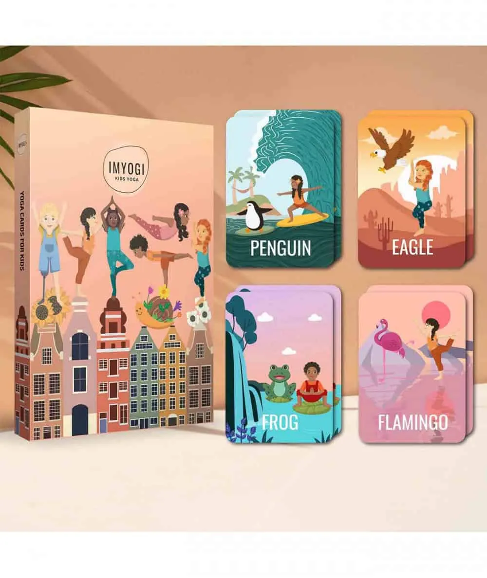 Imyogi : Cartes de Yoga enfant illustrées à la main - 100% Green