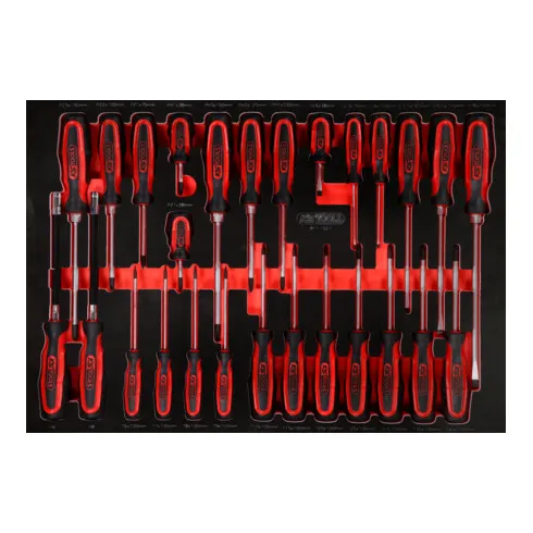 Jeu de tournevis dans insert en mousse, 27 pcs KS Tools