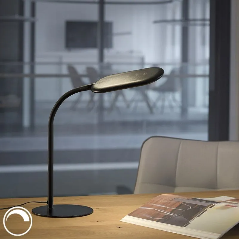 Lampe de table moderne noire dimmable avec LED - Kiril