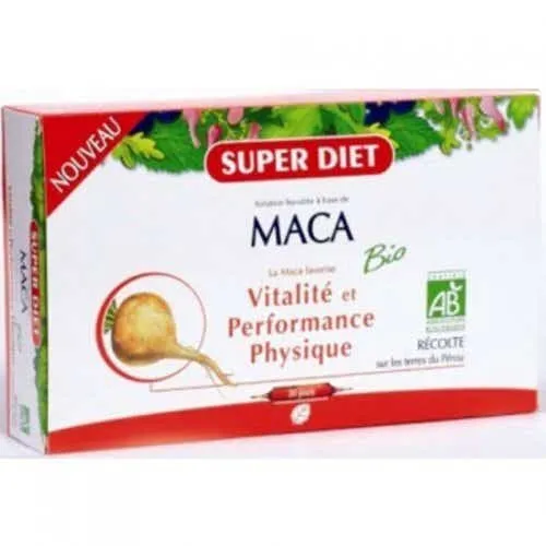 Maca bio, 20 ampoules de 15ml | Superdiet  - Parapharmacie Boticinal