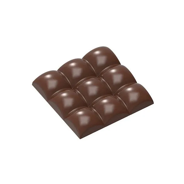 Moule Chocolat Tablette 9 Carrés Bombés 79,5 mm (x3) Chocolate World