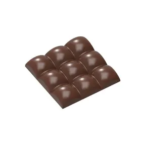 Moule Chocolat Tablette 9 Carrés Bombés 79,5 mm (x3) Chocolate World