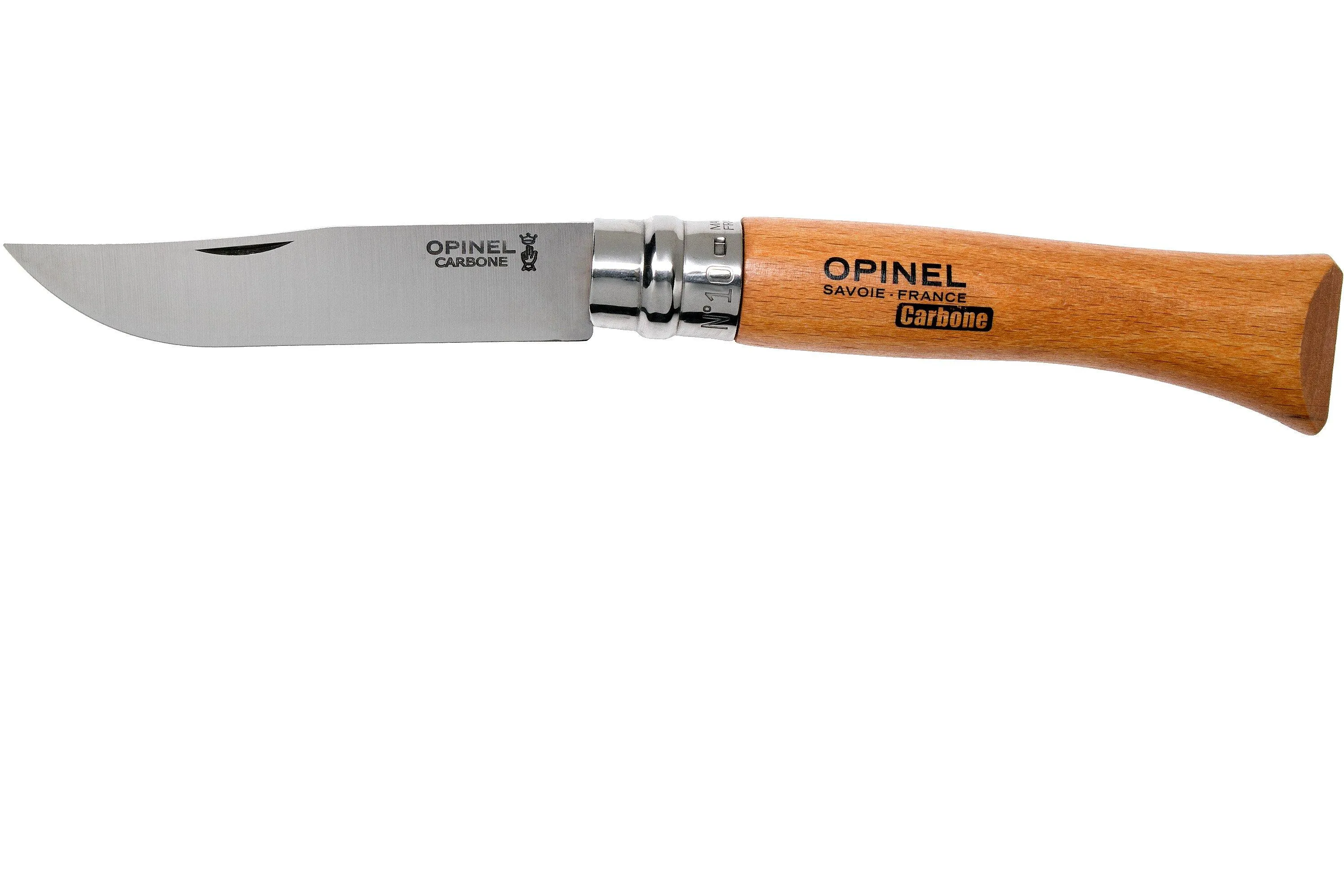 Opinel No. 10, couteau de poche, acier de carbone, lame 10 cm