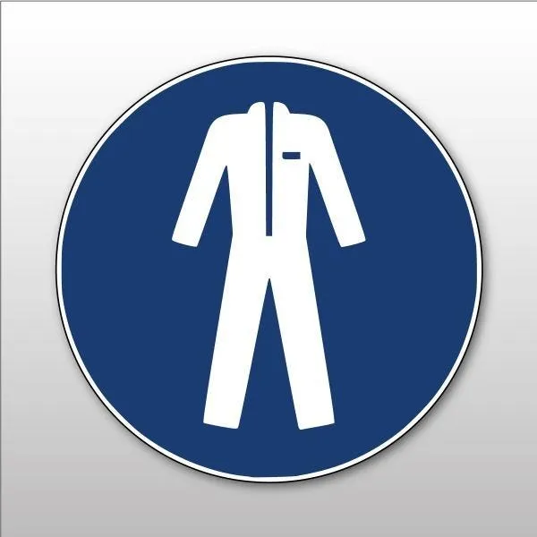 Panneau rond 'vêtements de protection obligatoires' m010 autocollant 100mm