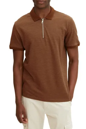 Polo TOM TAILOR Brown Structured Stripe 