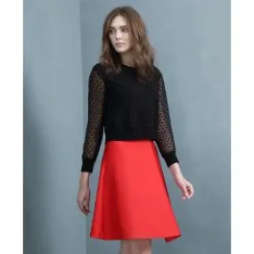 Pullover manches dentelle pour femme motif triangle