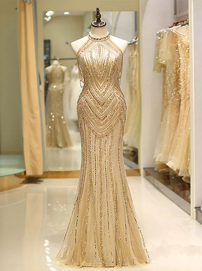 Robe de Soirée Sirène Dorée