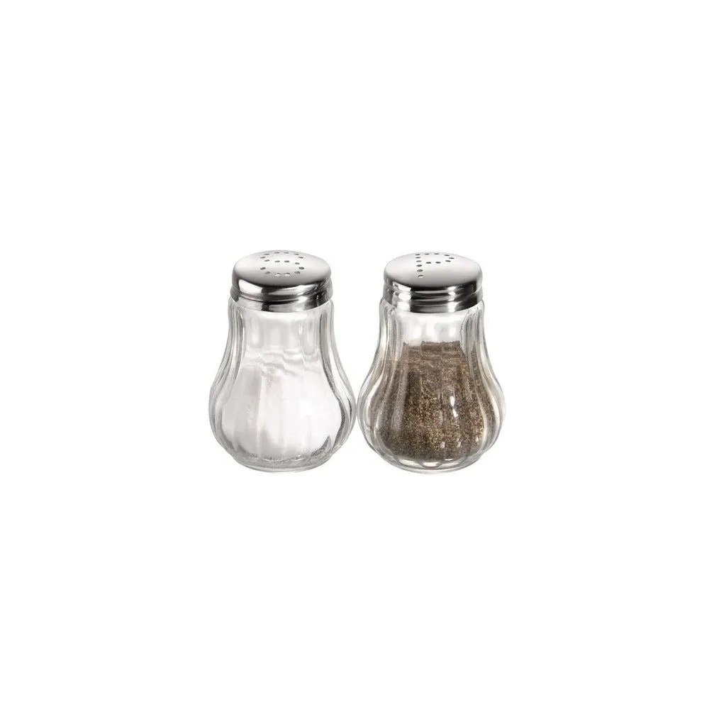 Set sel et poivre verre ondulé