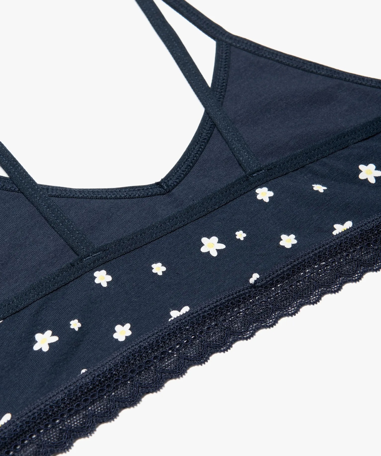 soutien-gorge fille a motifs fleuris bleu sous-vetements