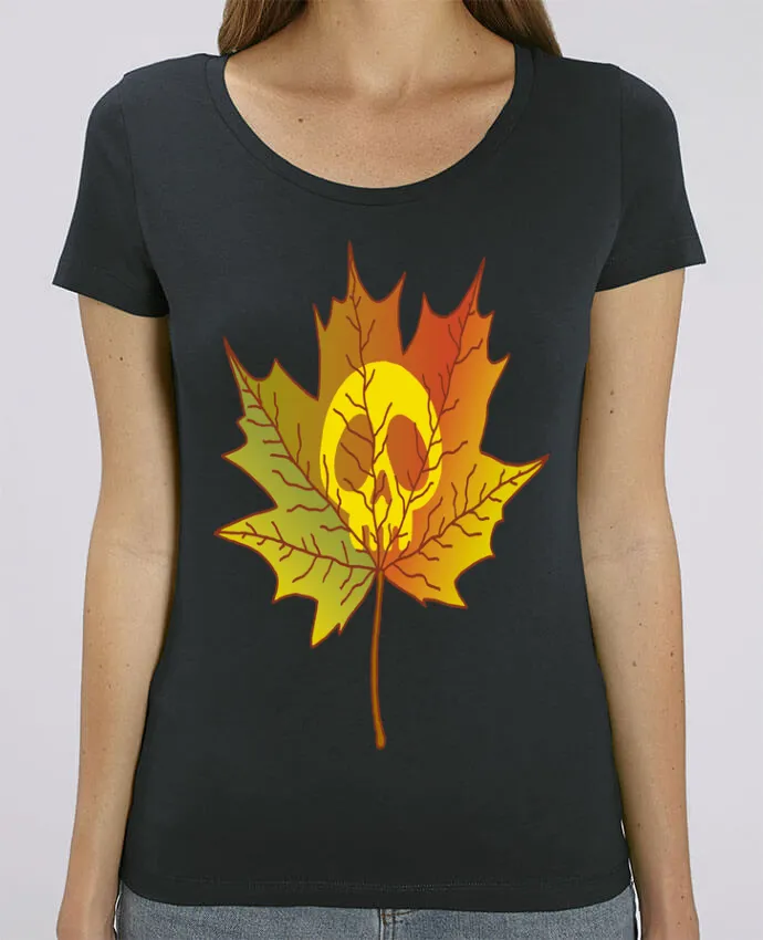 T-shirt Femme Crâne et feuille morte par LAGUENY