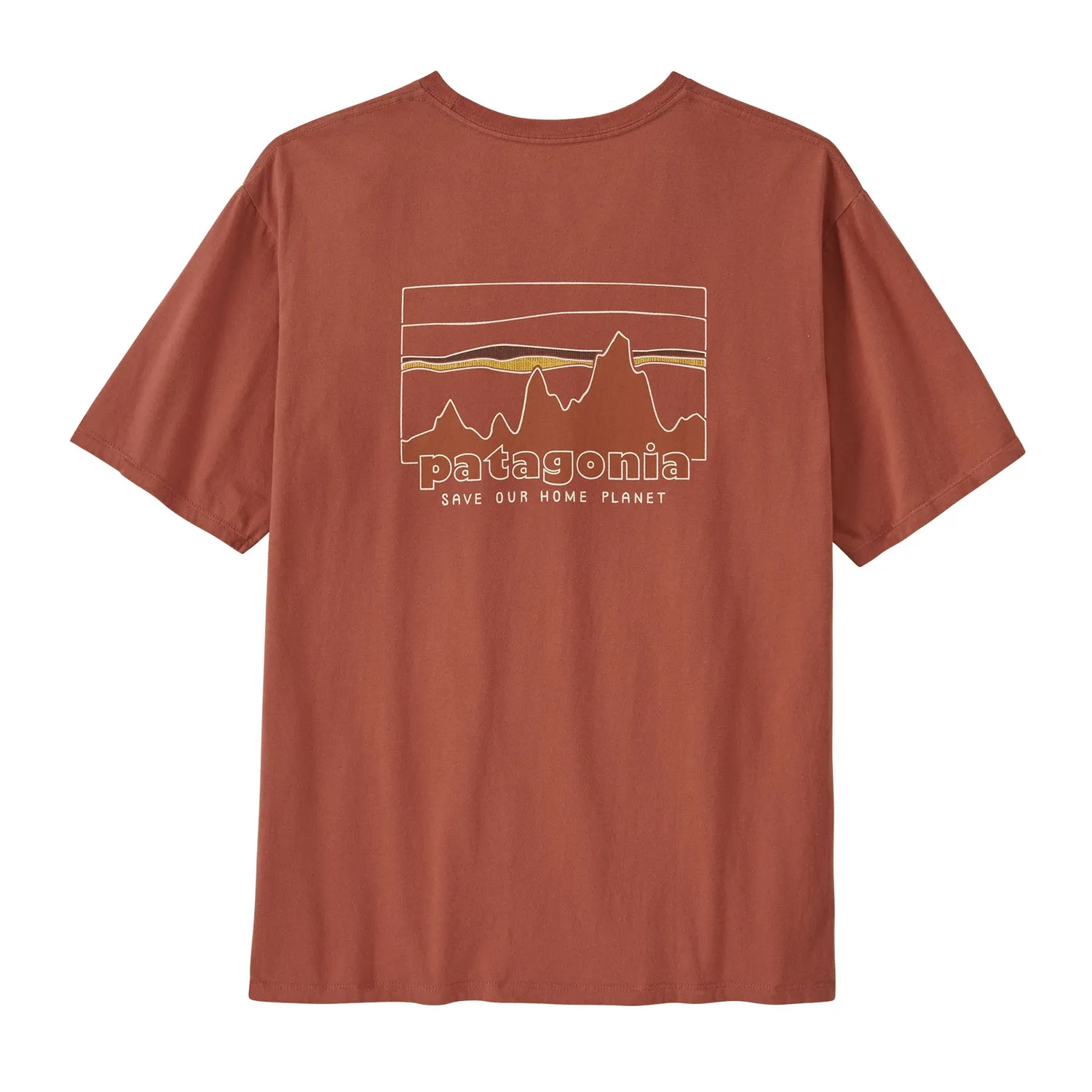 T-shirt Patagonia Homme 73 Skyline Organic T-shirt Burl Red