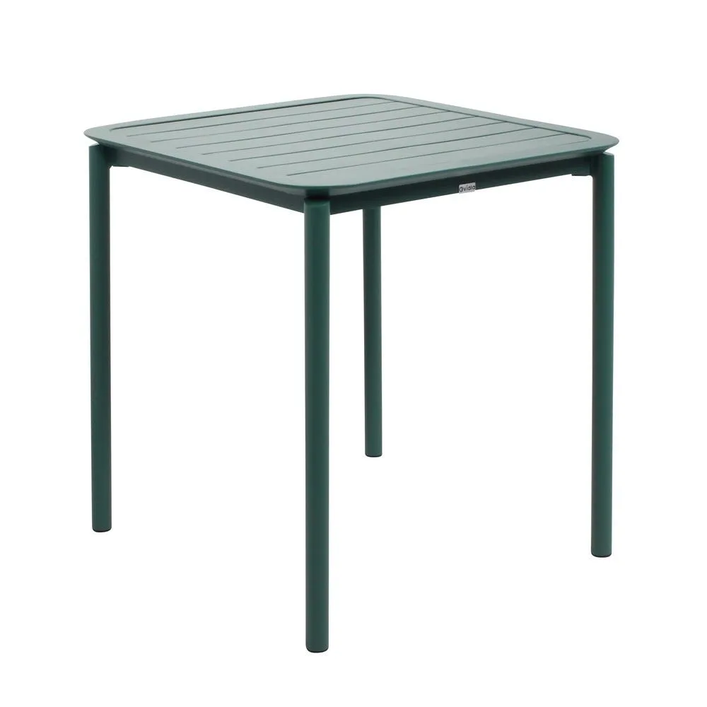Table carrée de terrasse (70x70cm) vert foncé oviala