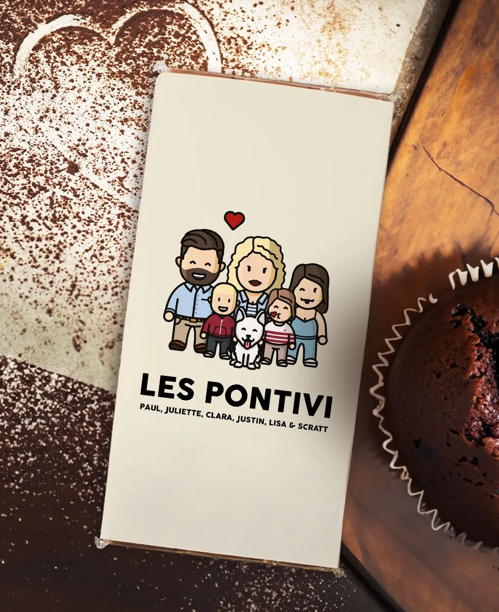 Tablette de chocolat Famille figurine personnalisé