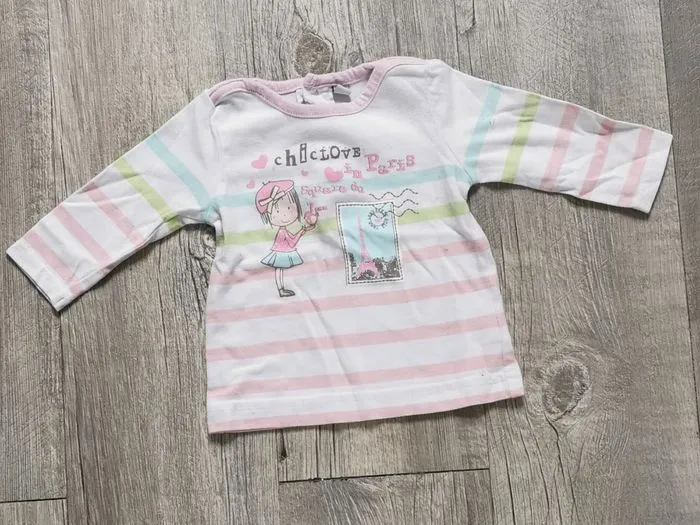 Tee-shirt "Chic Love Paris" 3 mois - Sans marque - 3 mois  | Beebs