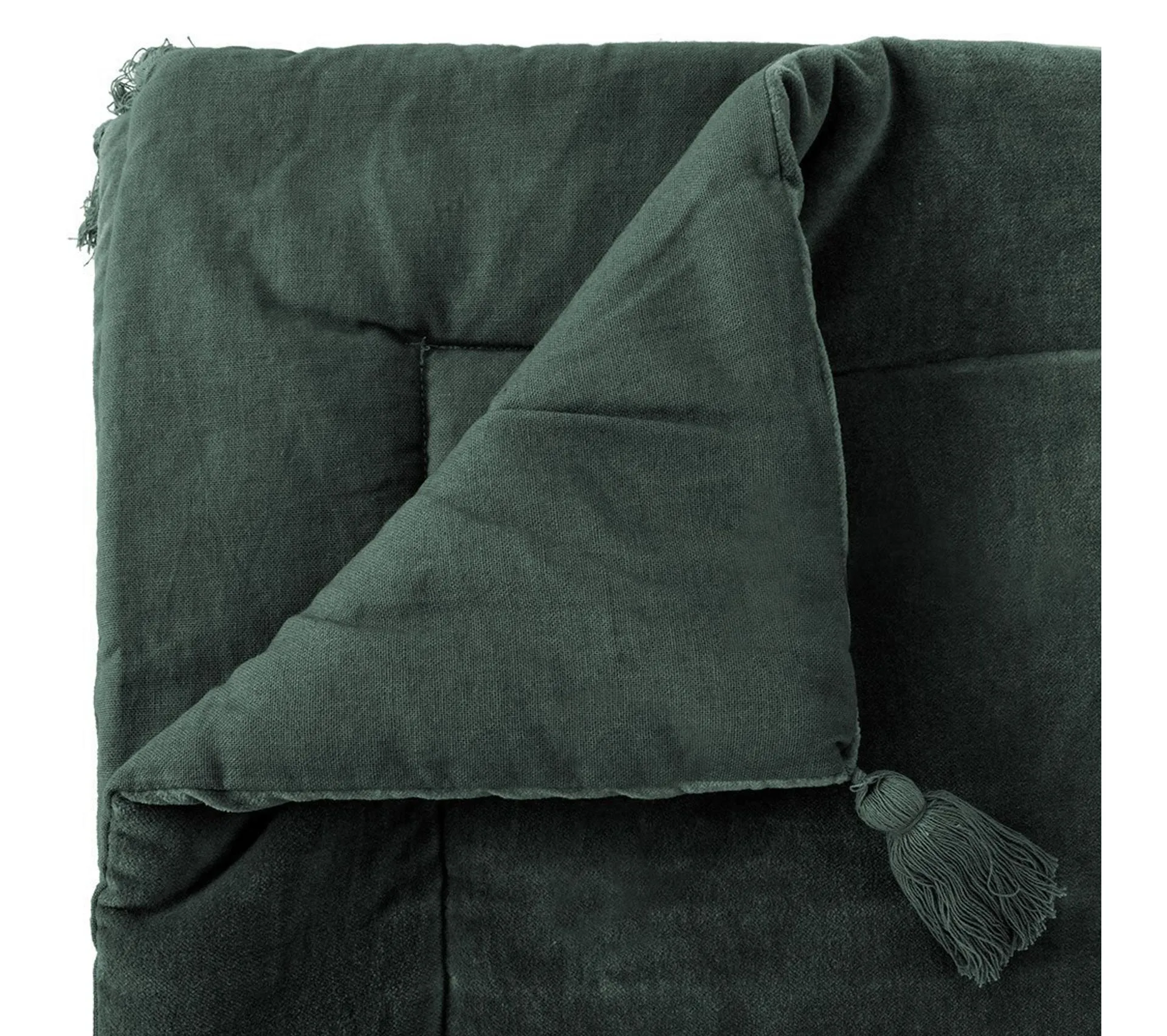 Édredon Velours 70x180 Night Coton Gris Vert Foncé