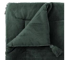 Édredon Velours 70x180 Night Coton Gris Vert Foncé